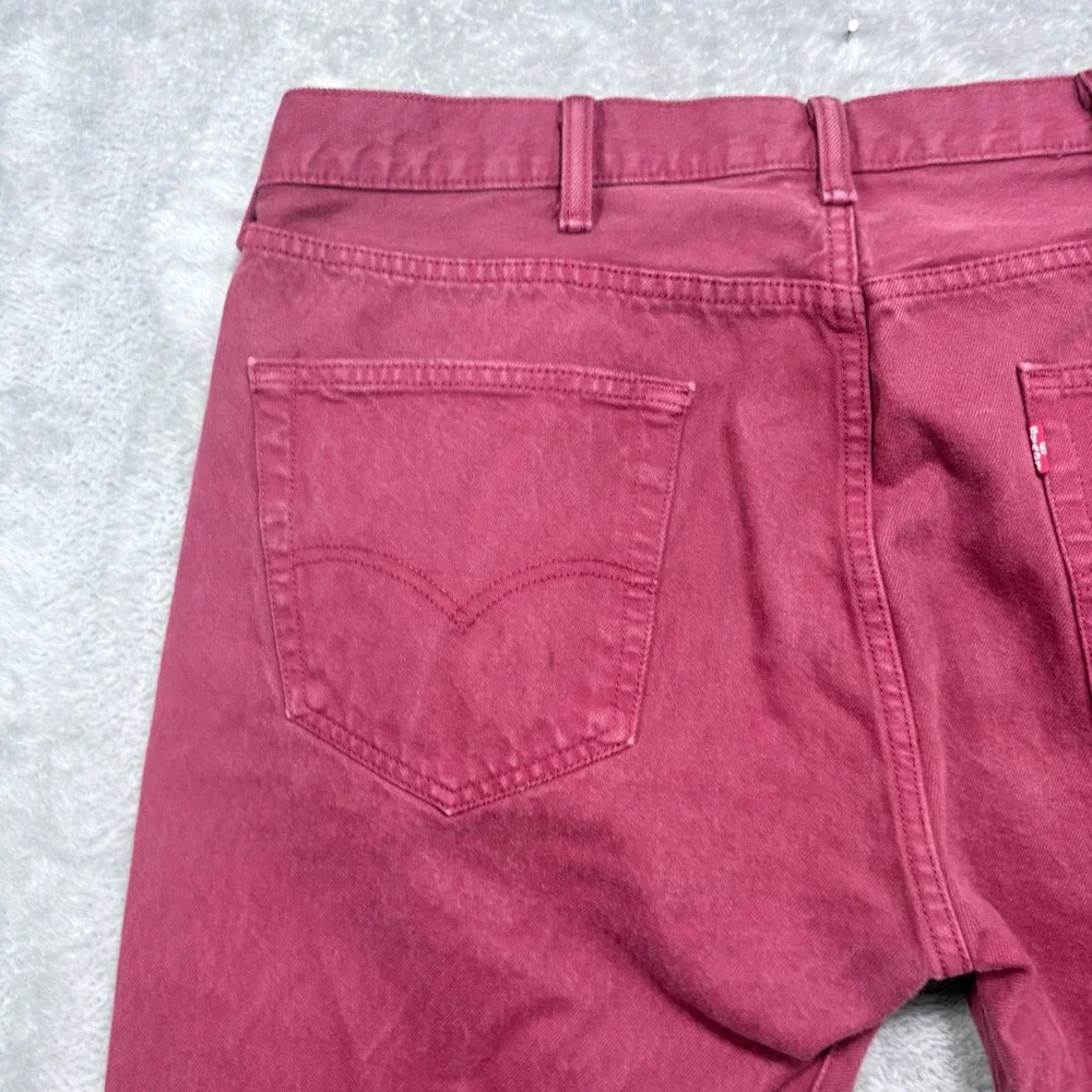 Levi's 501 Original Fit Mens 38x30 Pink Maroon Button Fly Straight Leg Jeans